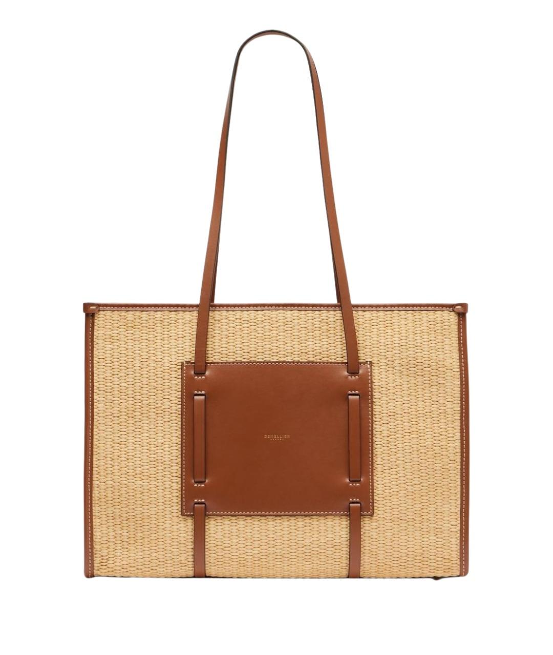 DEMELLIER Бежевая пелетеная сумка тоут, фото 1