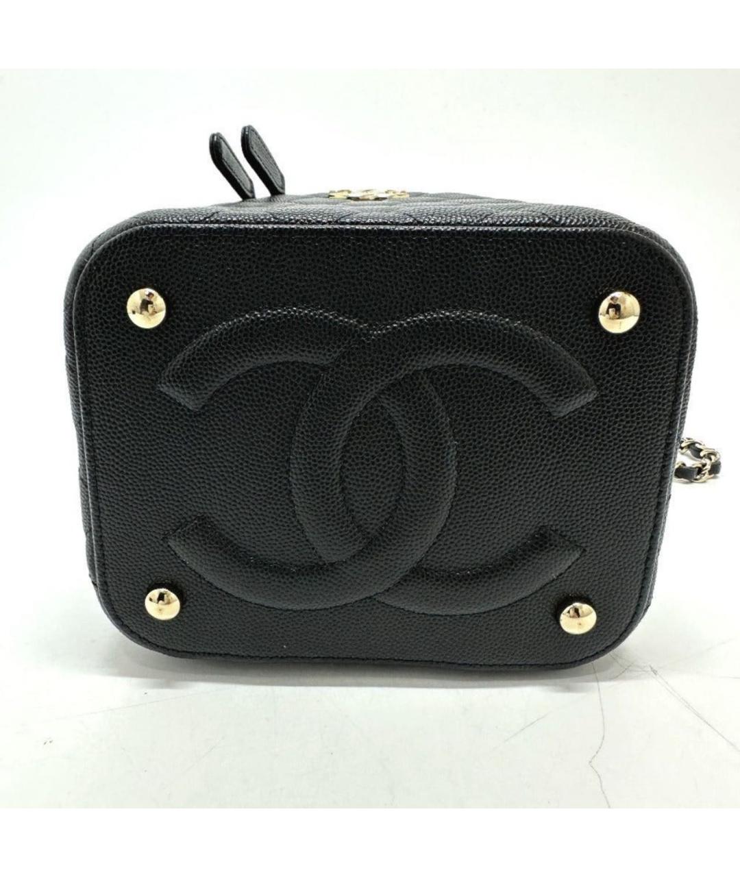 CHANEL Черная кожаная сумка с короткими ручками, фото 3