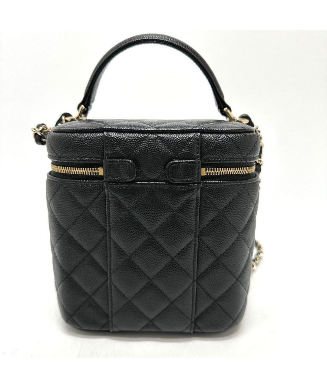 CHANEL Черная кожаная сумка с короткими ручками, фото 2