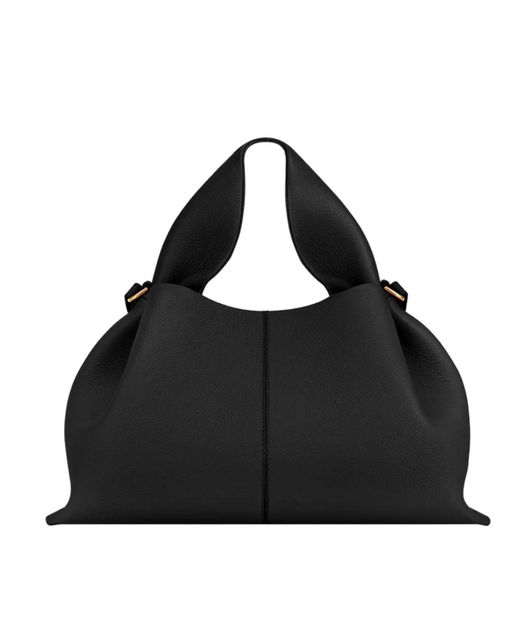 POLENE Черная кожаная сумка тоут, фото 9