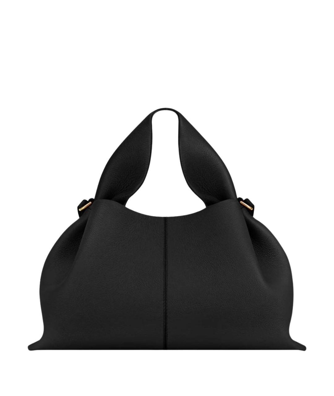 POLENE Черная кожаная сумка тоут, фото 1