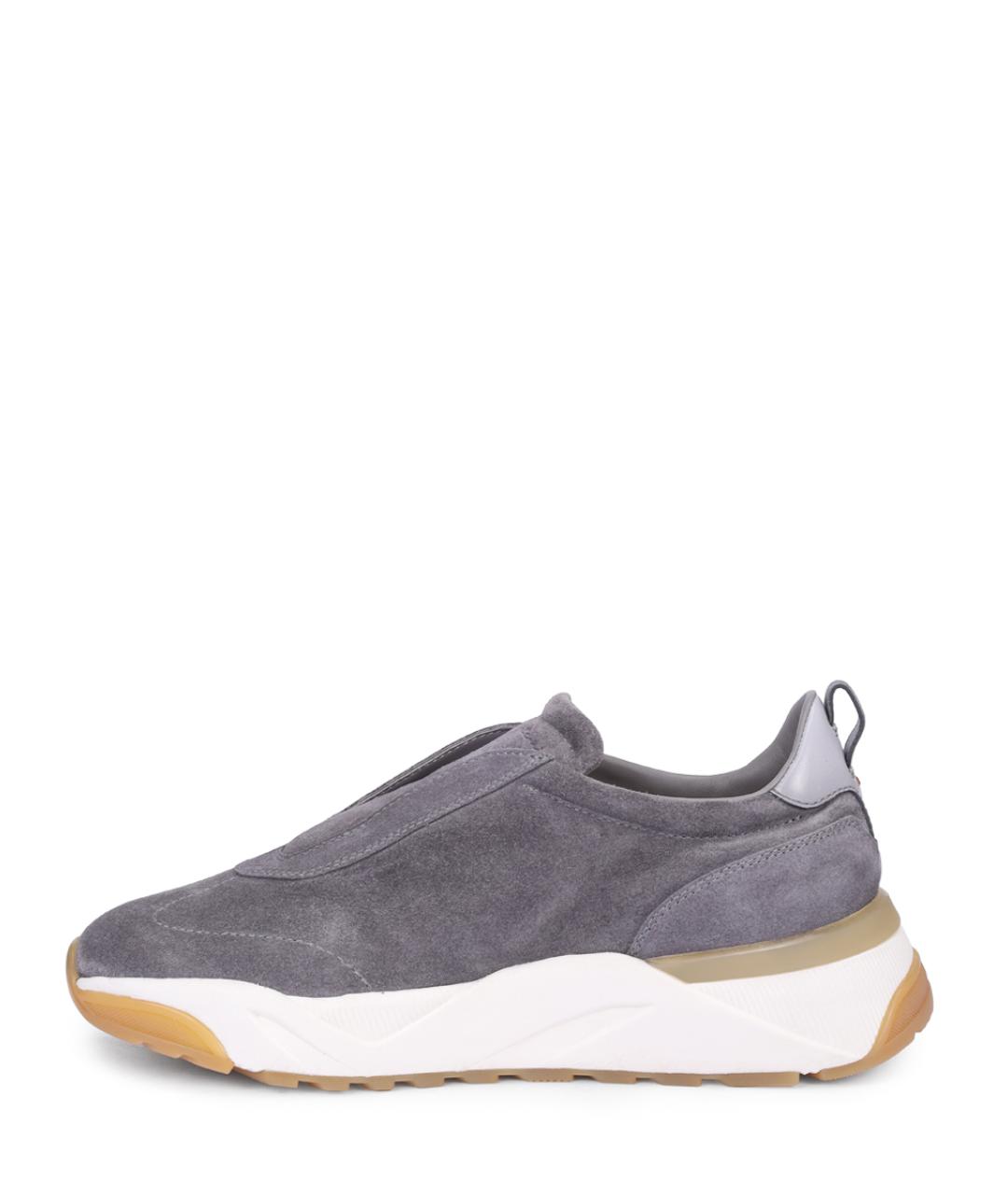 SANTONI Серые замшевые кроссовки, фото 3