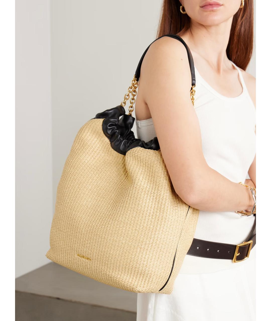 DEMELLIER Бежевая пелетеная сумка тоут, фото 2