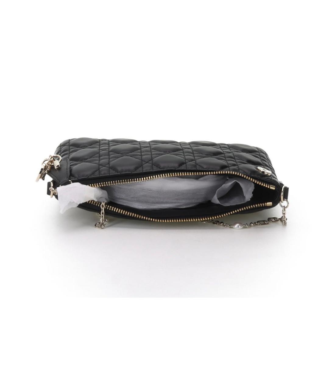 CHRISTIAN DIOR Черная кожаная сумка через плечо, фото 6