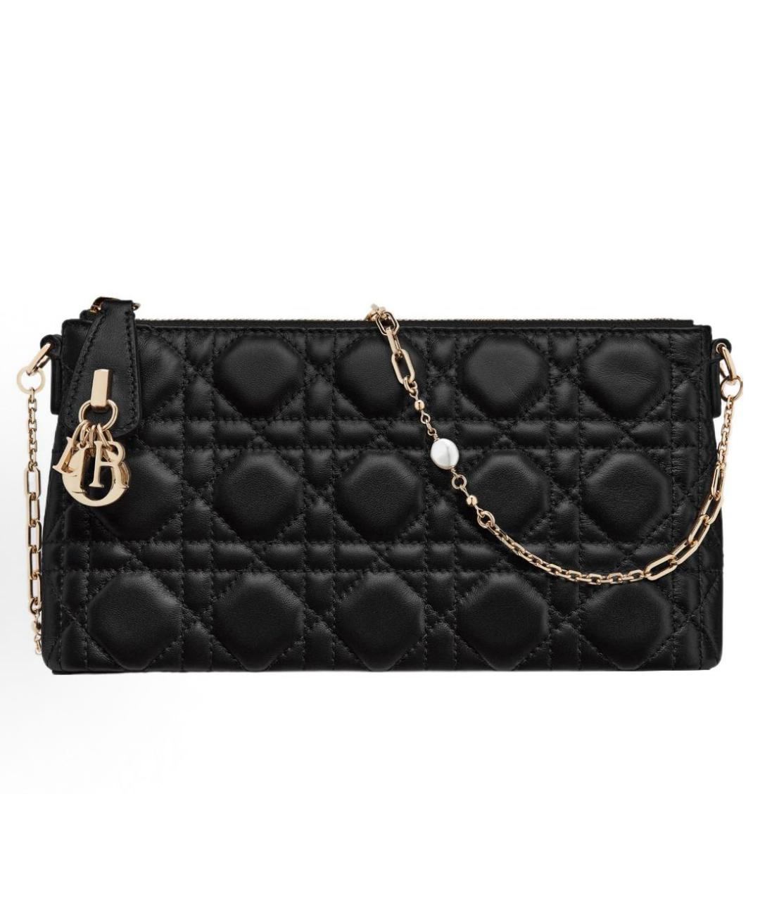 CHRISTIAN DIOR Черная кожаная сумка через плечо, фото 9