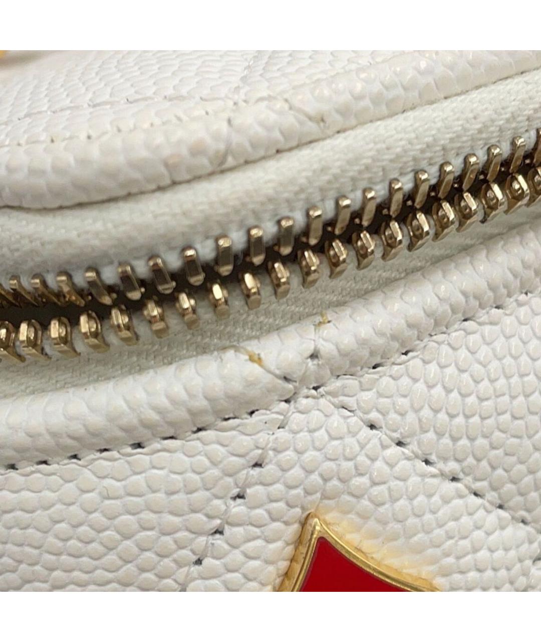 CHANEL Белая кожаная сумка через плечо, фото 5