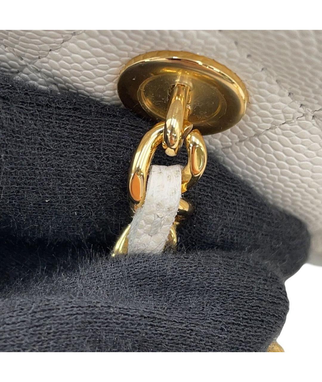 CHANEL Белая кожаная сумка через плечо, фото 7