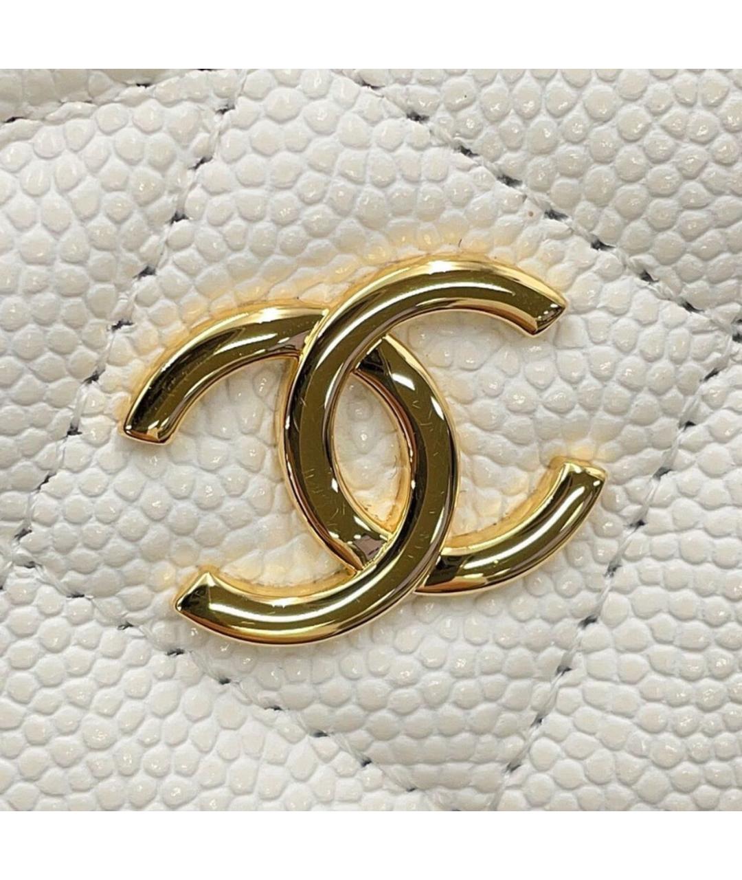 CHANEL Белая кожаная сумка через плечо, фото 8