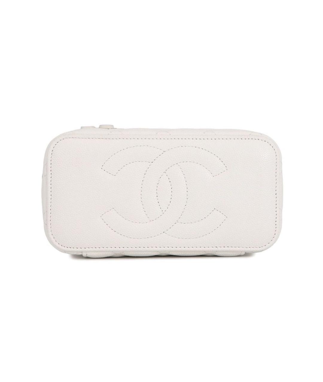 CHANEL Белая кожаная сумка через плечо, фото 3