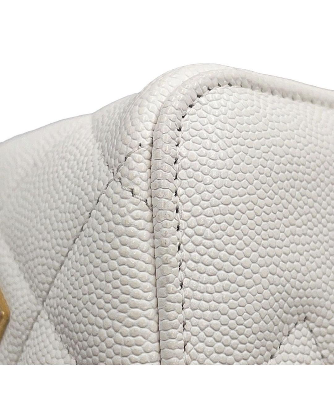 CHANEL Белая кожаная сумка через плечо, фото 6