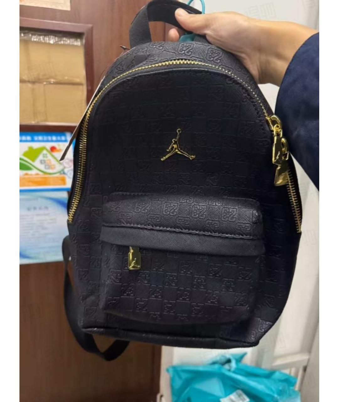 JORDAN Черный рюкзак из искусственной кожи, фото 3