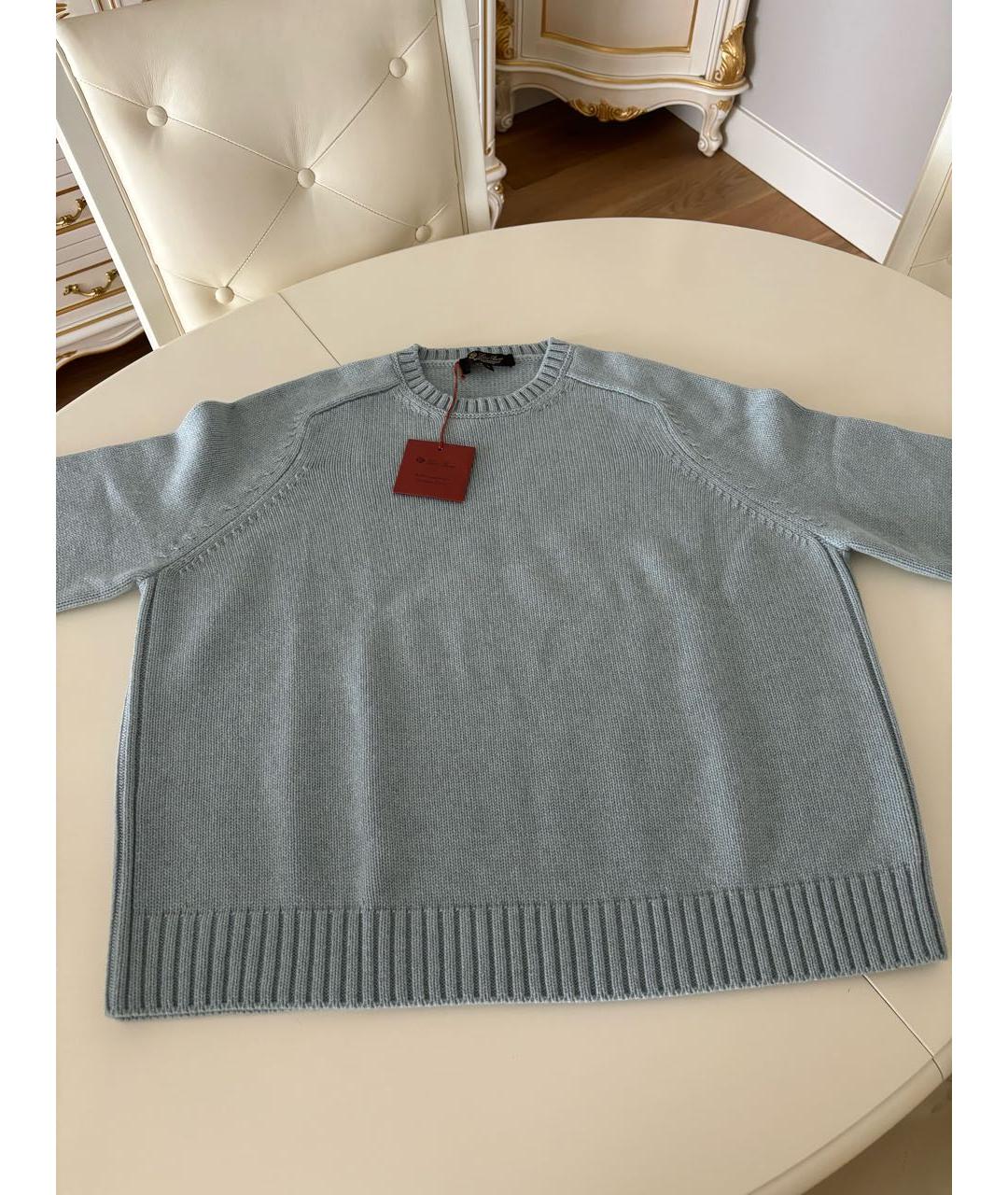 LORO PIANA Голубой кашемировый джемпер / свитер, фото 2