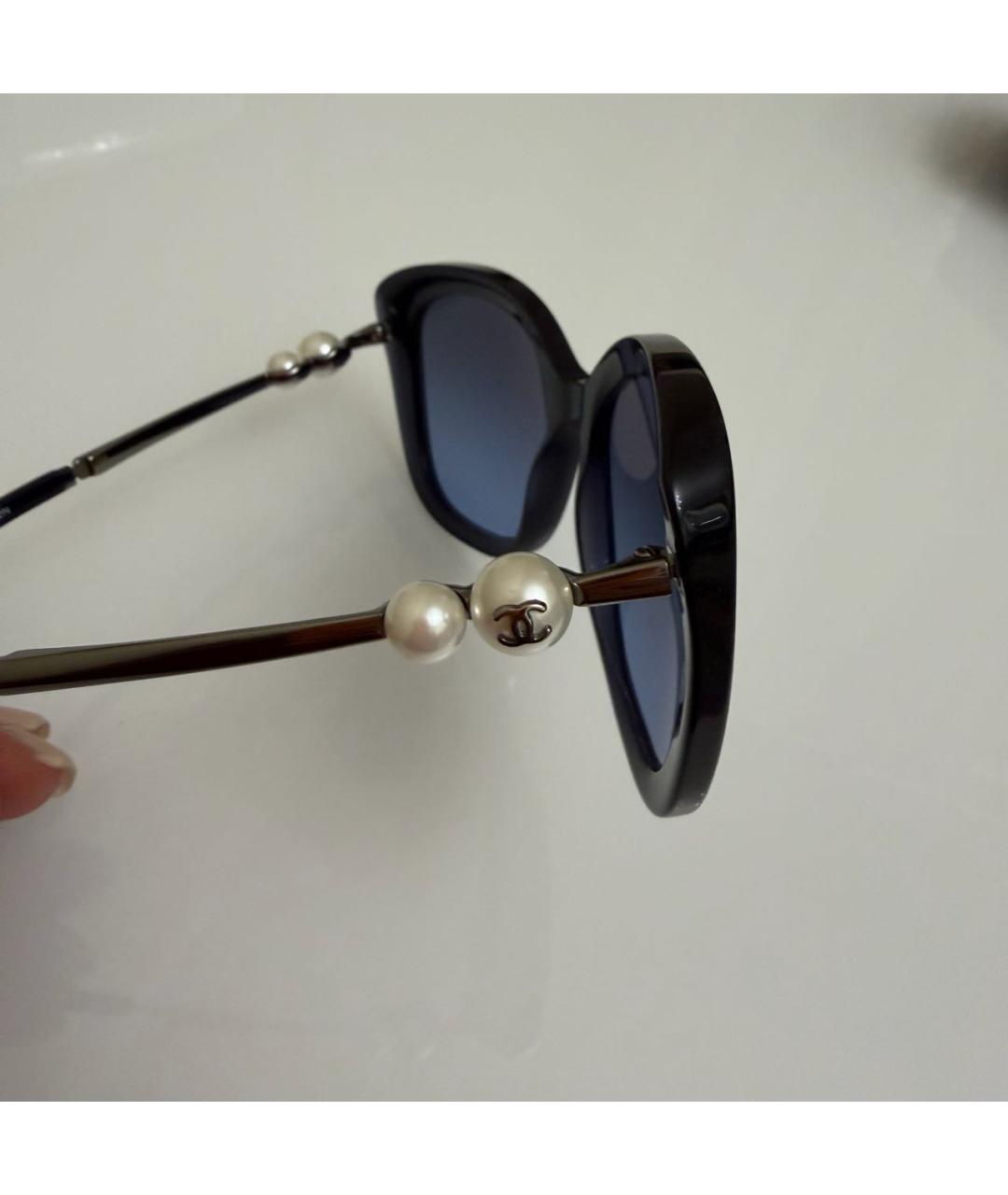 CHANEL Темно-синие пластиковые солнцезащитные очки, фото 3