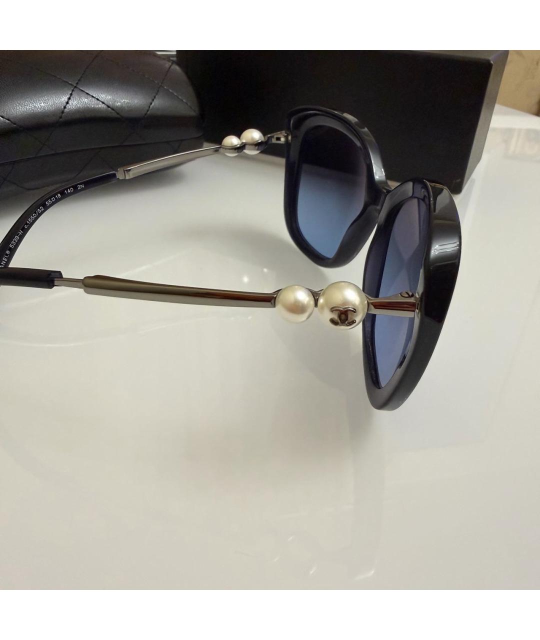 CHANEL Темно-синие пластиковые солнцезащитные очки, фото 6