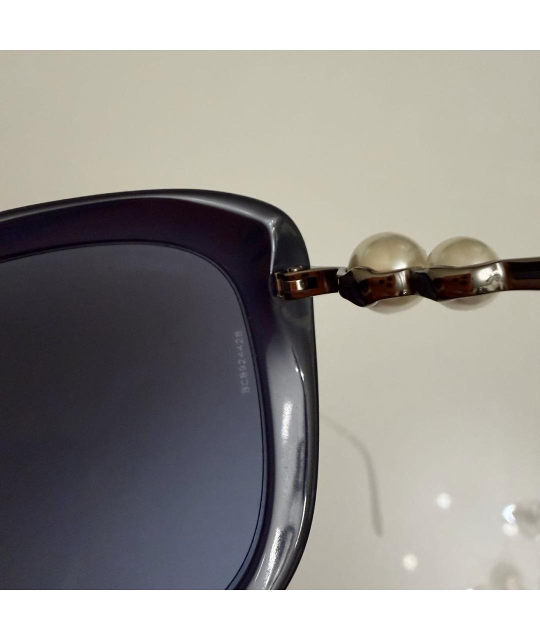 CHANEL Темно-синие пластиковые солнцезащитные очки, фото 8