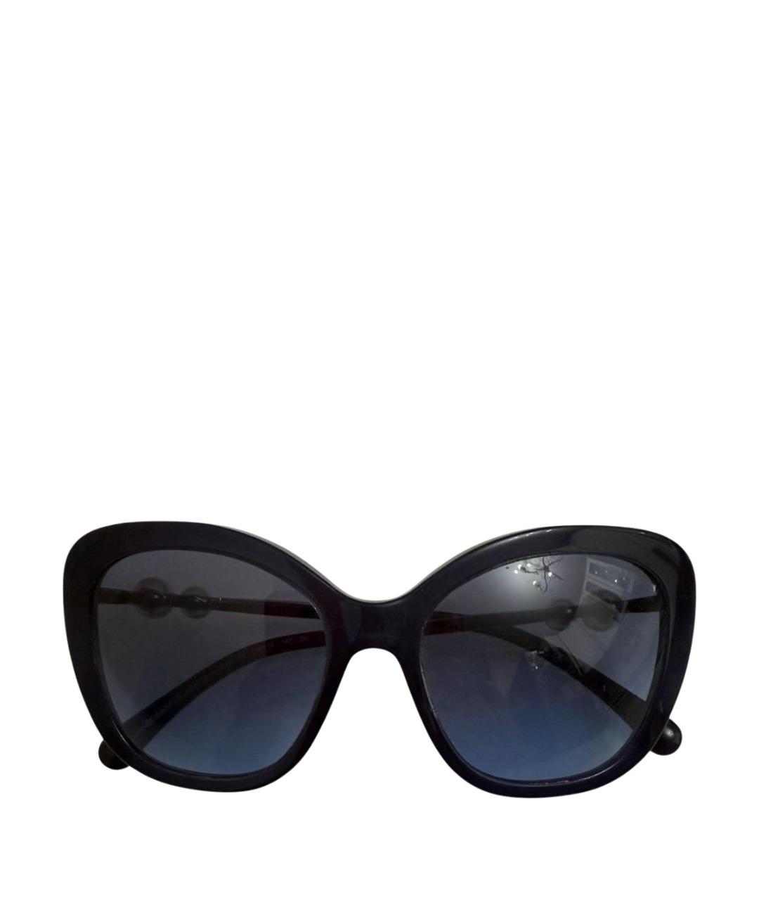 CHANEL Темно-синие пластиковые солнцезащитные очки, фото 1