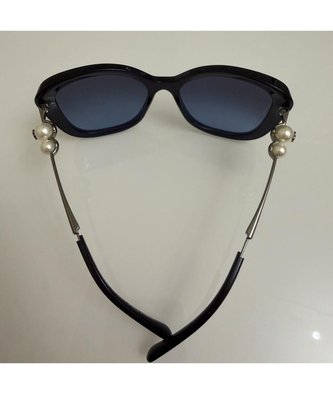 CHANEL Темно-синие пластиковые солнцезащитные очки, фото 5