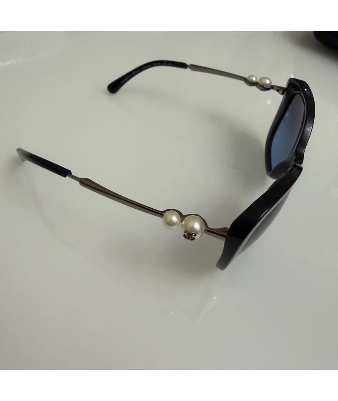 CHANEL Темно-синие пластиковые солнцезащитные очки, фото 2