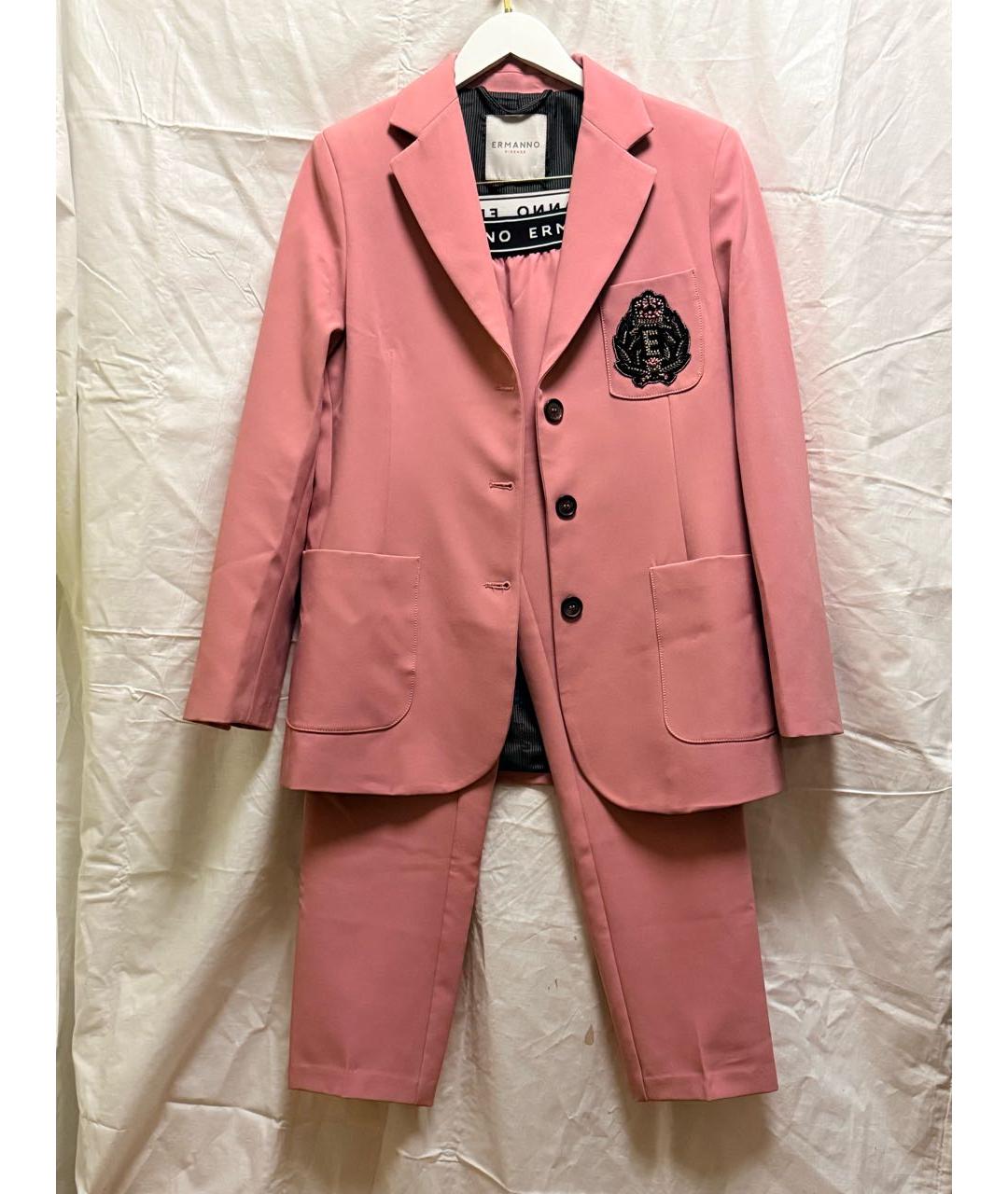 ERMANNO FIRENZE Розовый полиэстеровый костюм с брюками, фото 7