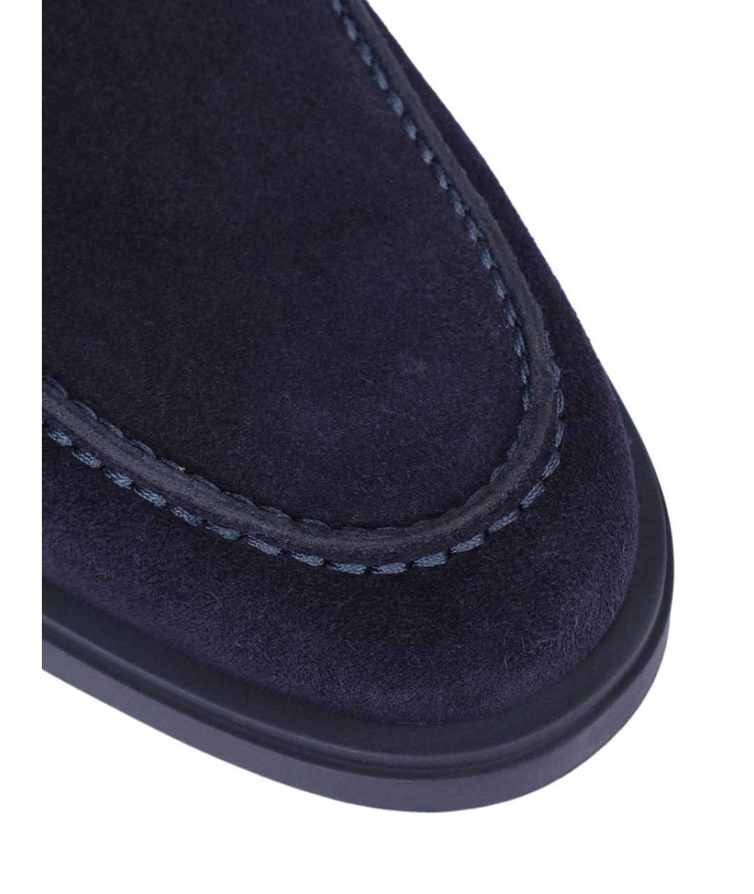 SANTONI Синие замшевые мокасины, фото 5