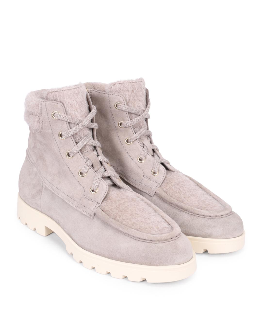 SANTONI Бежевые замшевые ботинки, фото 2