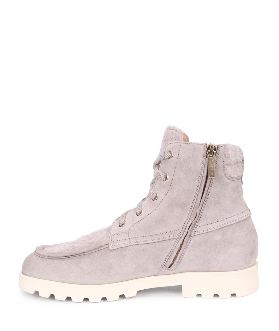 SANTONI Бежевые замшевые ботинки, фото 3