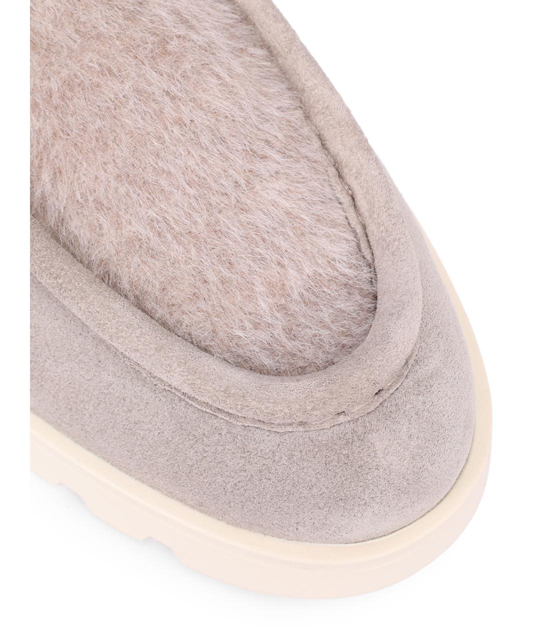 SANTONI Бежевые замшевые ботинки, фото 5