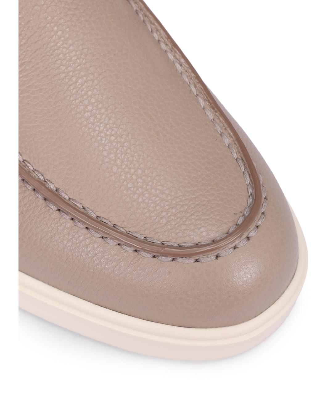 SANTONI Бежевые кожаные ботинки, фото 5