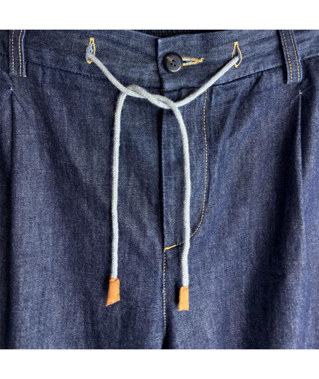 ELEVENTY Темно-синие хлопковые повседневные брюки, фото 2