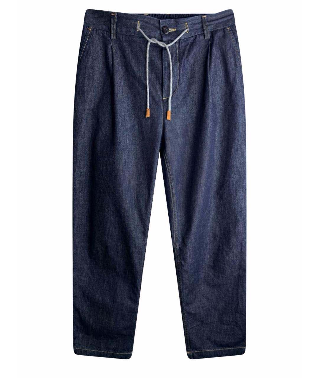 ELEVENTY Темно-синие хлопковые повседневные брюки, фото 1