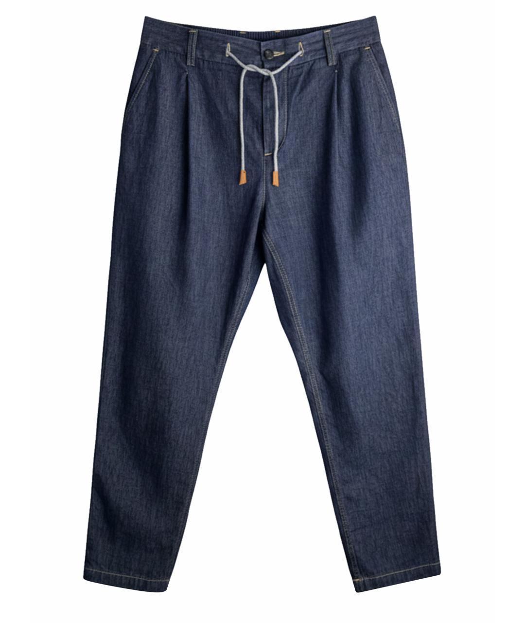 ELEVENTY Темно-синие хлопковые повседневные брюки, фото 9