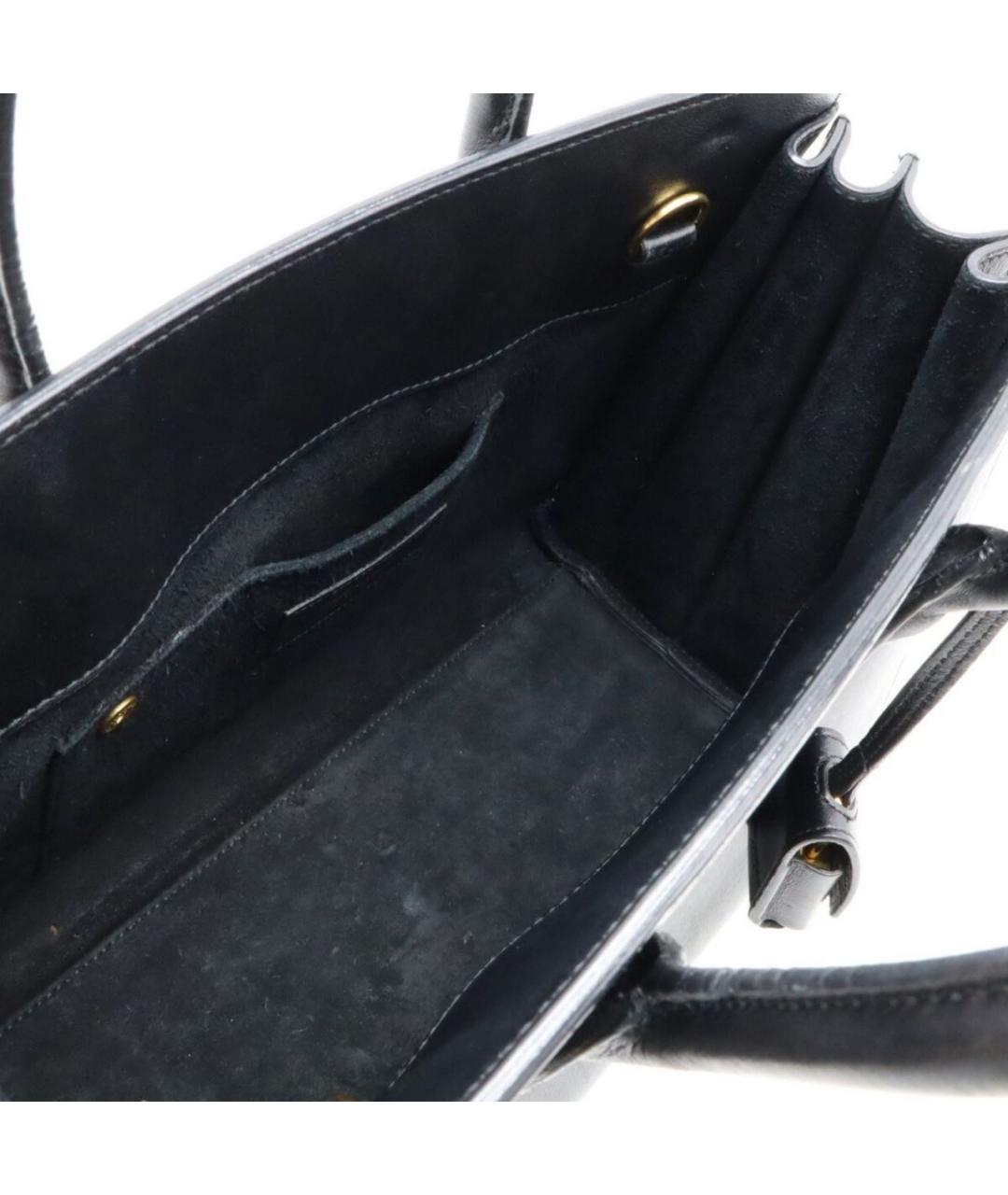 SAINT LAURENT Черная кожаная сумка тоут, фото 8