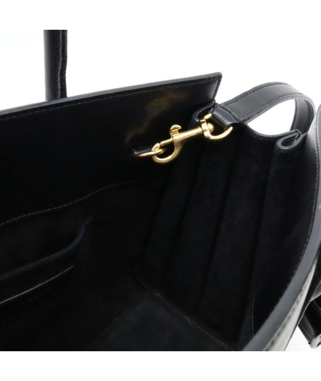 SAINT LAURENT Черная кожаная сумка тоут, фото 7