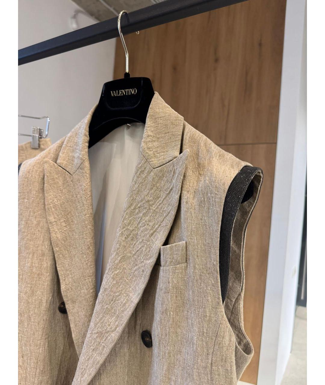 BRUNELLO CUCINELLI Бежевый костюм с брюками, фото 8