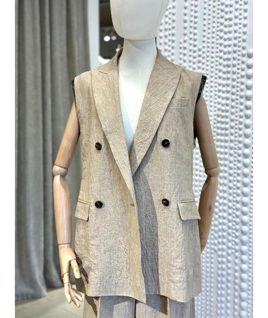 BRUNELLO CUCINELLI Бежевый костюм с брюками, фото 3