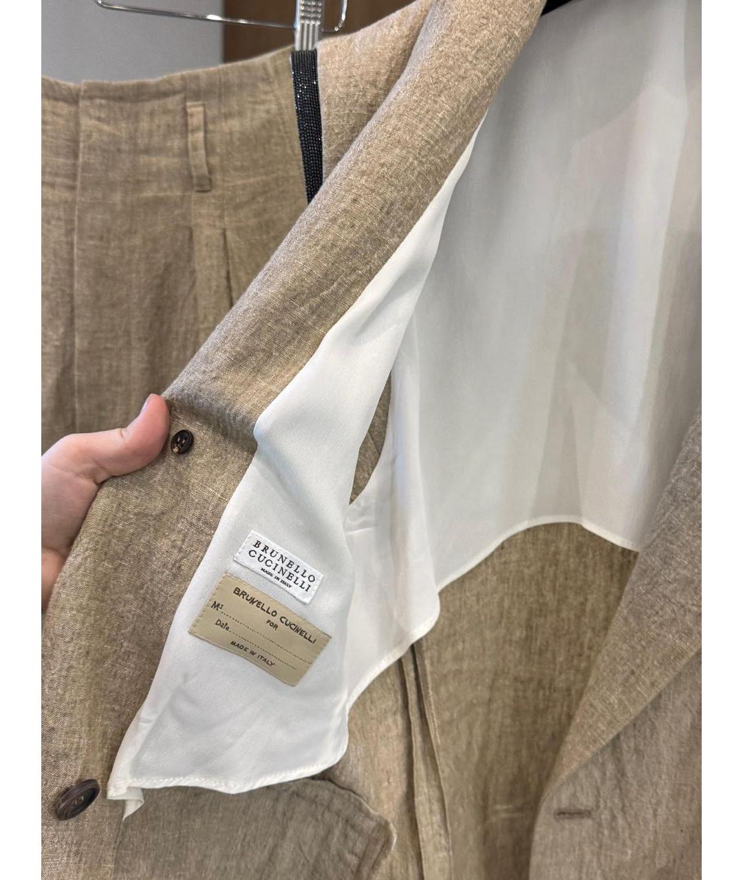 BRUNELLO CUCINELLI Бежевый костюм с брюками, фото 7
