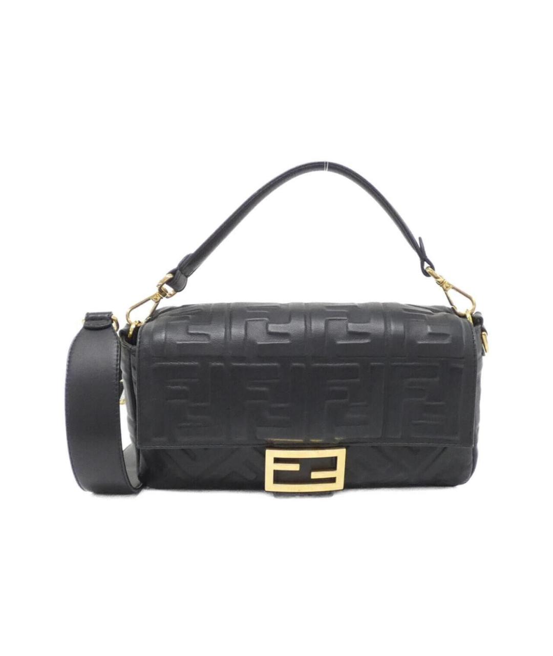FENDI Черная кожаная сумка через плечо, фото 9