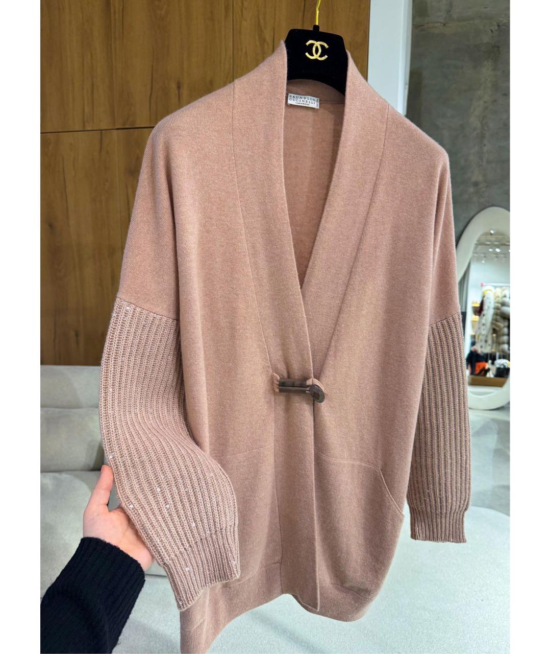 BRUNELLO CUCINELLI Коралловый кашемировый кардиган, фото 2