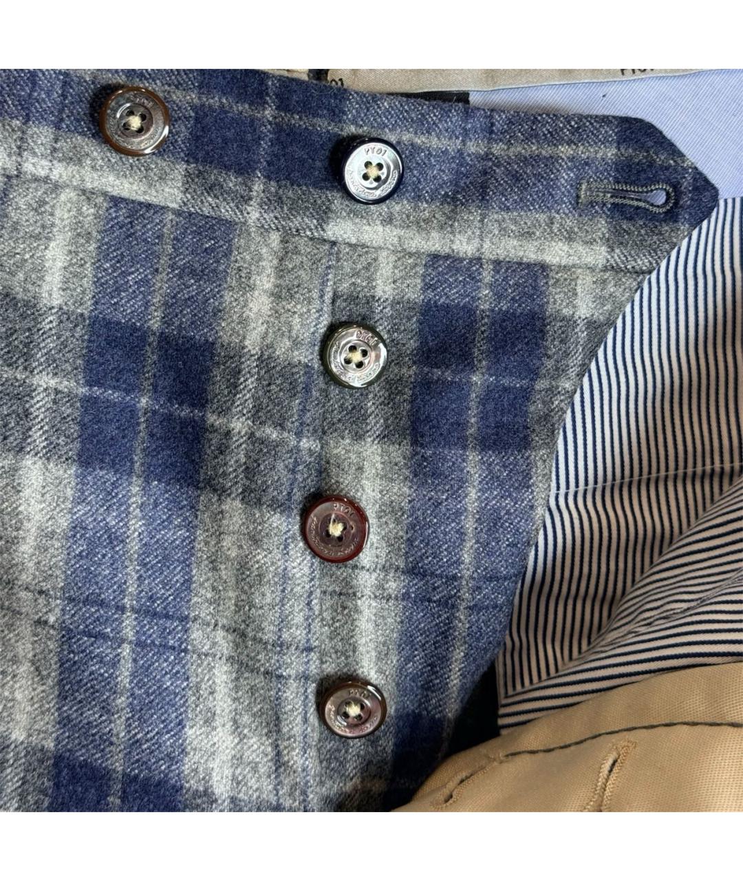 PT TORINO Темно-синие шерстяные классические брюки, фото 6