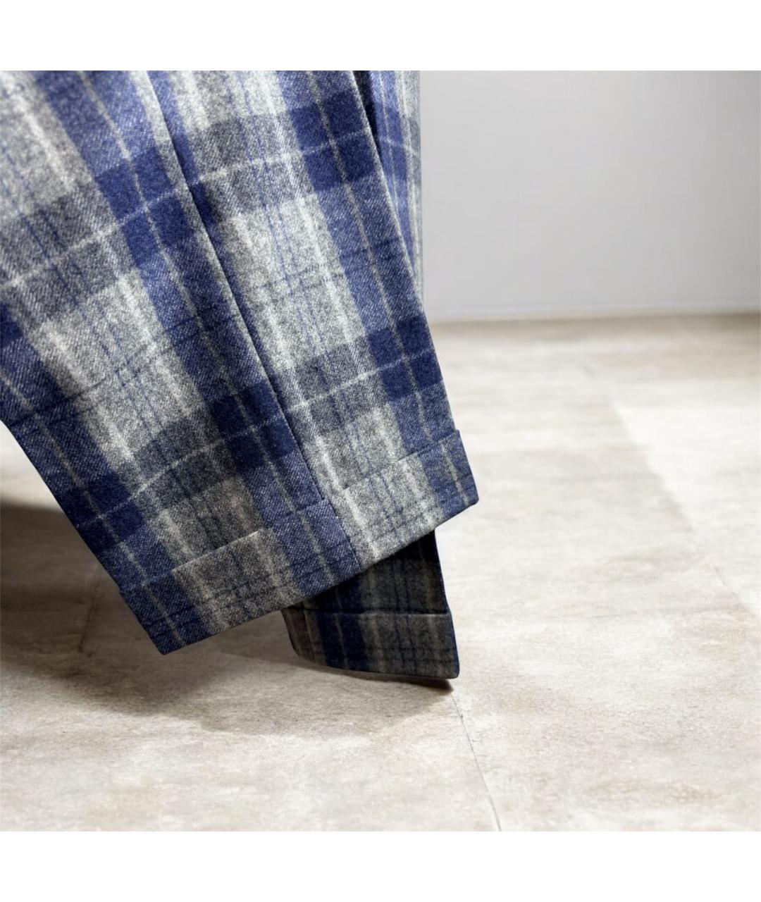 PT TORINO Темно-синие шерстяные классические брюки, фото 4