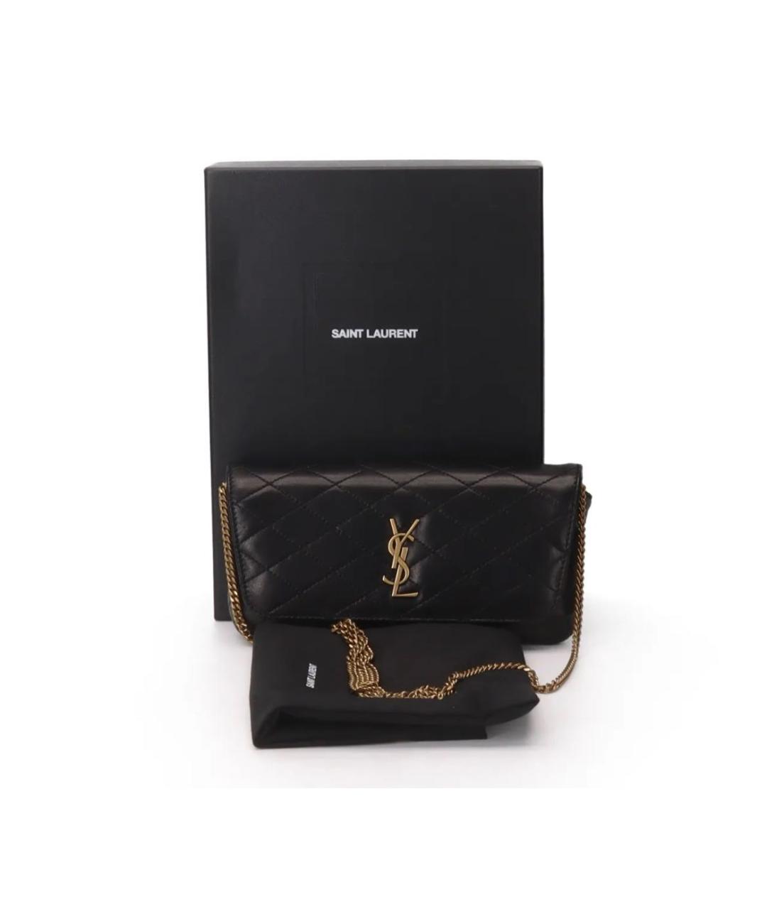 SAINT LAURENT Черная кожаная сумка через плечо, фото 7