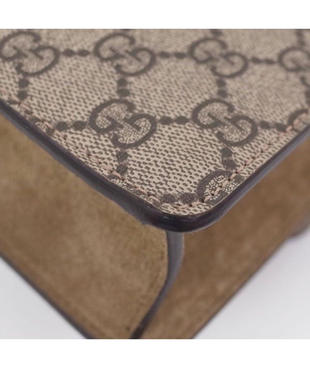 GUCCI Бежевая кожаная сумка через плечо, фото 7