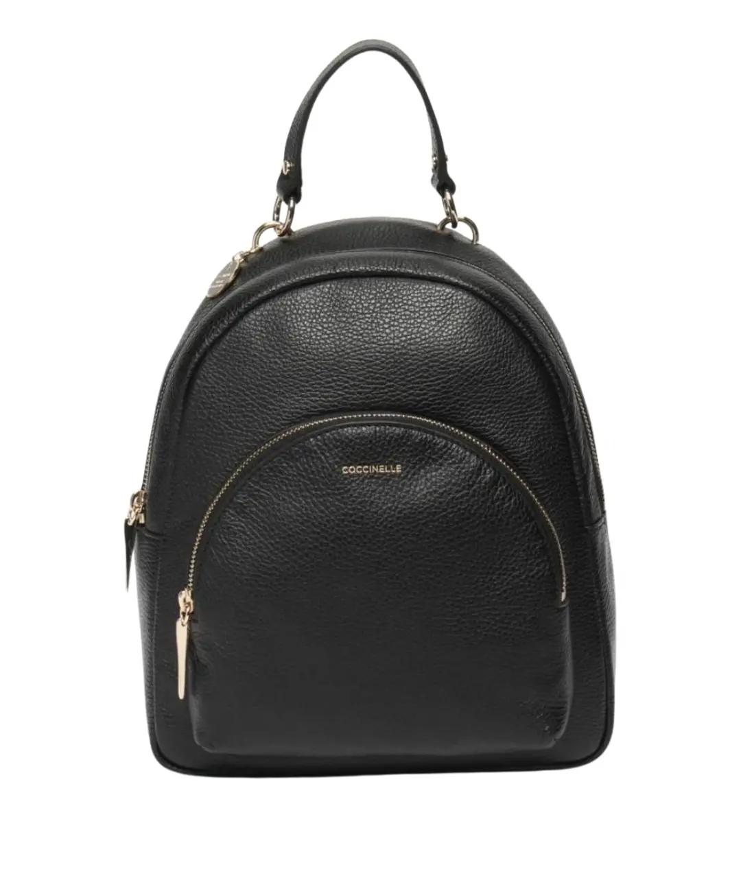 COCCINELLE Черный кожаный рюкзак, фото 1