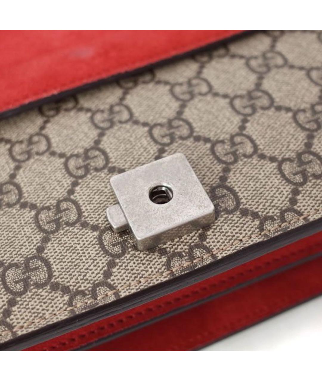 GUCCI Красная замшевая сумка через плечо, фото 8