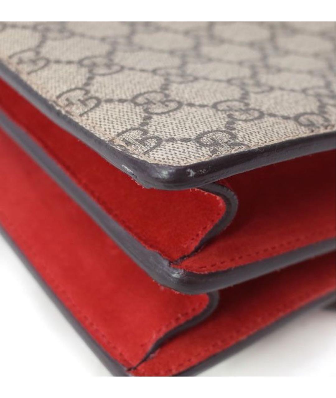 GUCCI Красная замшевая сумка через плечо, фото 5