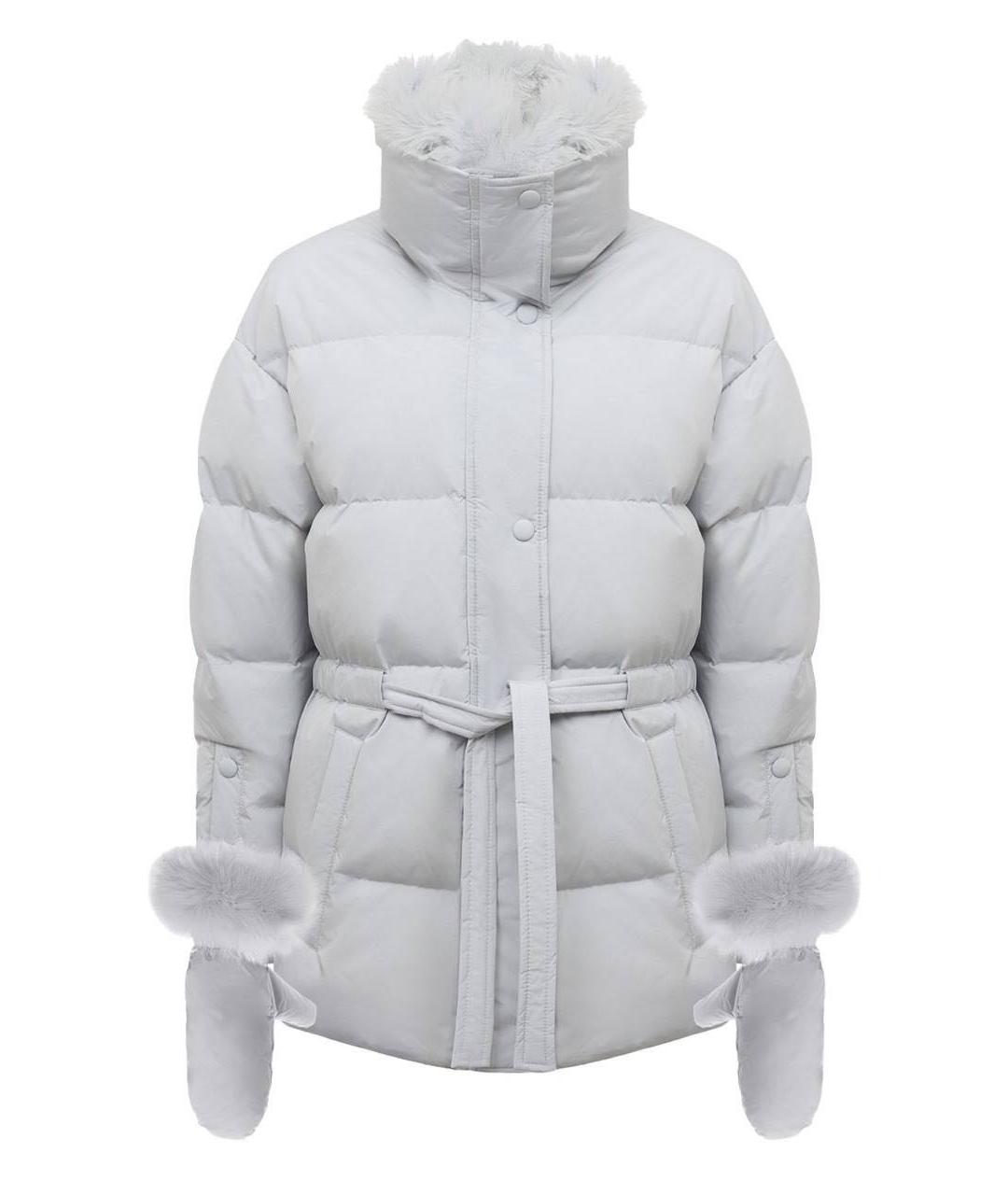 YVES SALOMON Серый полиэстеровый пуховик, фото 1