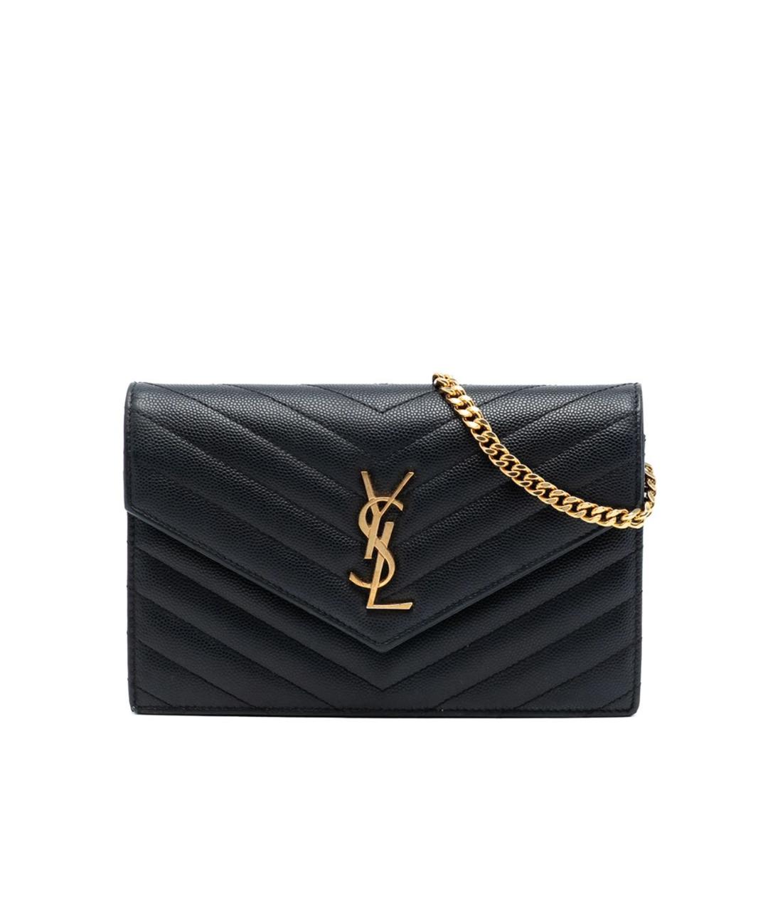 SAINT LAURENT Черная кожаная сумка через плечо, фото 6