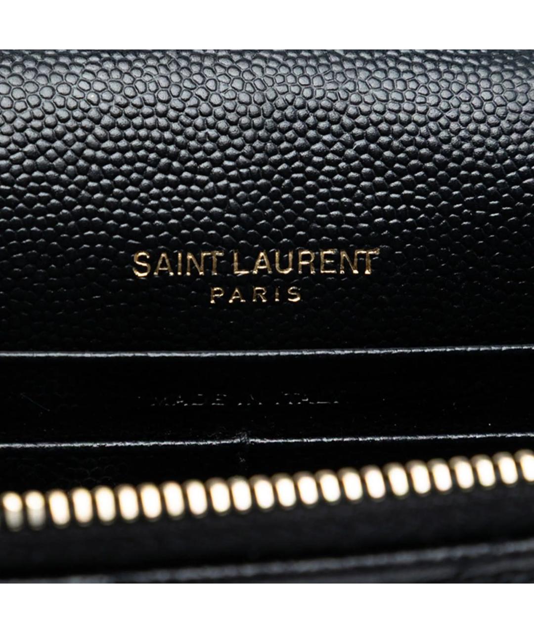 SAINT LAURENT Черная кожаная сумка через плечо, фото 5