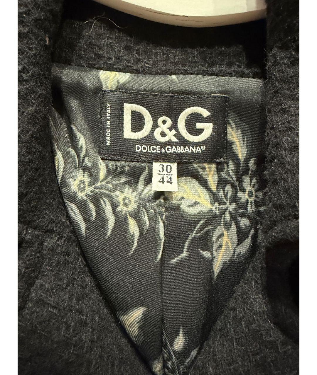 DOLCE&GABBANA Черное шерстяное пальто, фото 3