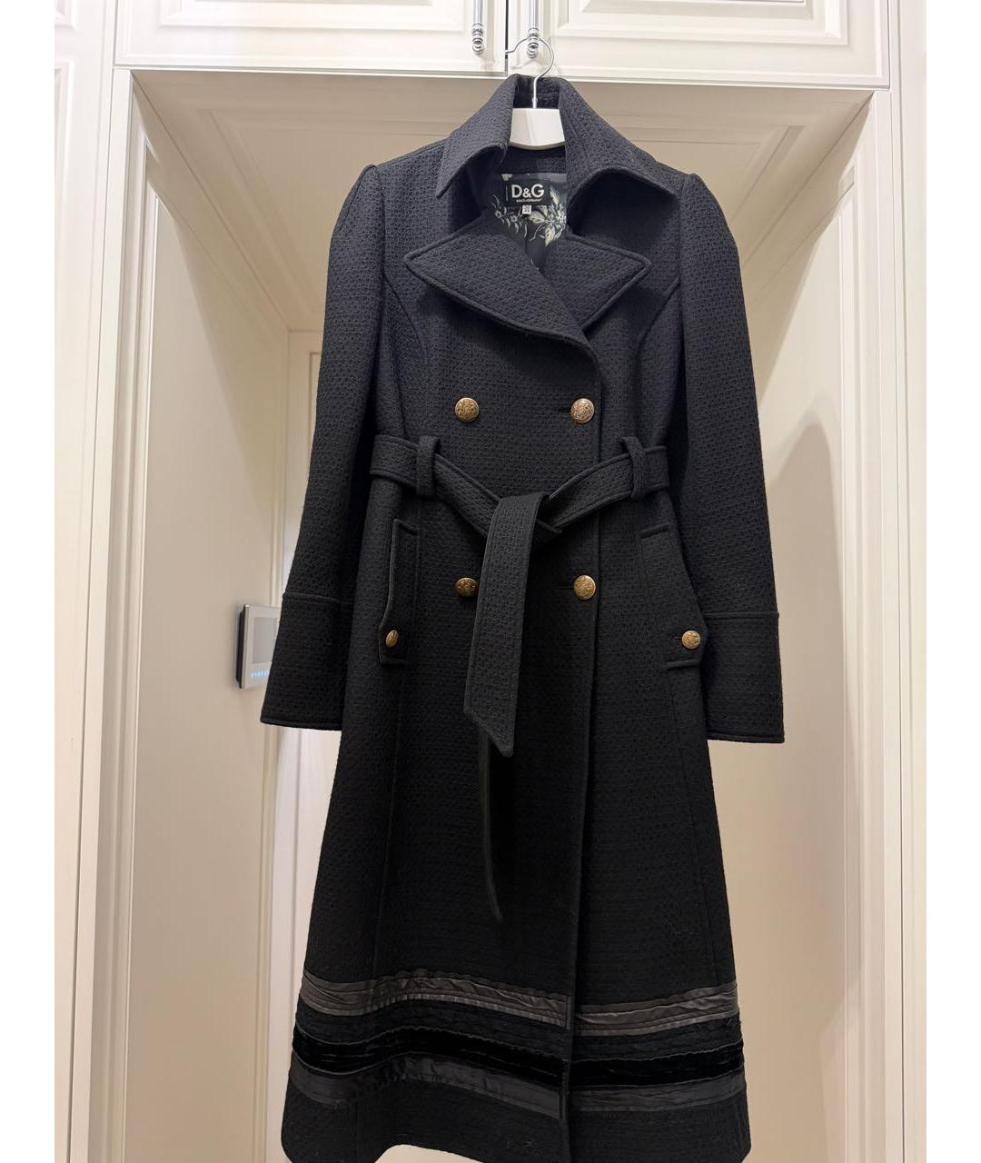 DOLCE&GABBANA Черное шерстяное пальто, фото 8